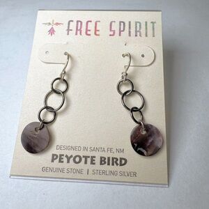 NWT Peyote Bird Artisan Genuine Stone and Sterling Silver 925 Earrings